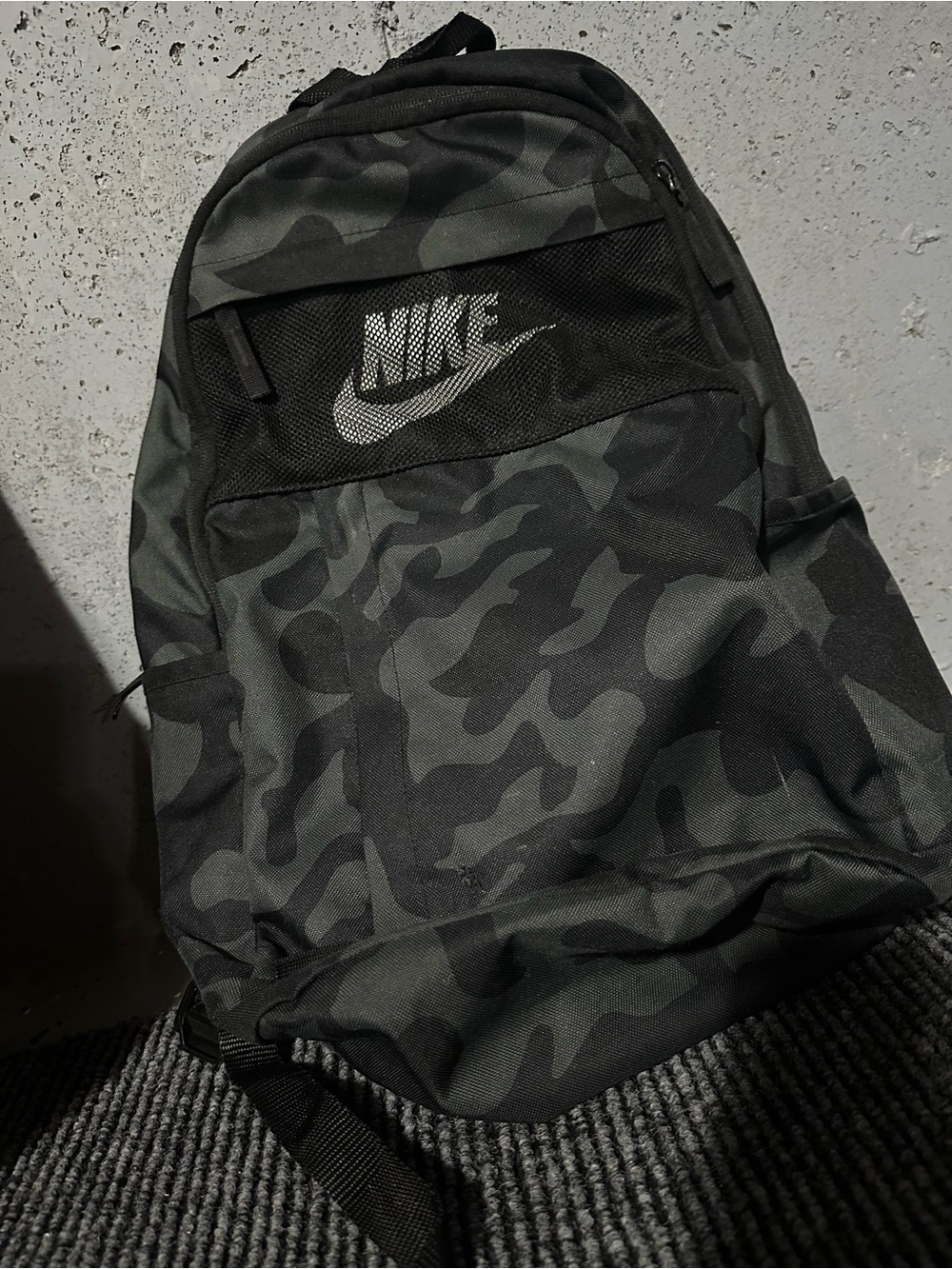 Nike kids's Camo Black & Dark Gray Backpack